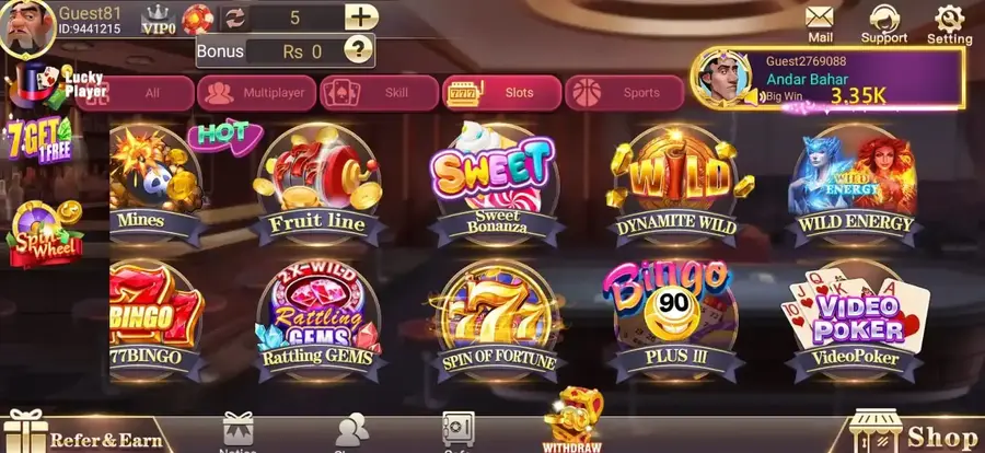 3 patti blue slots game